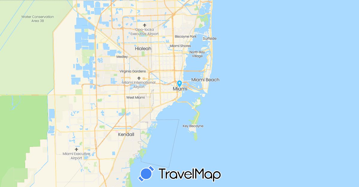 TravelMap itinerary: boat in United States (North America)